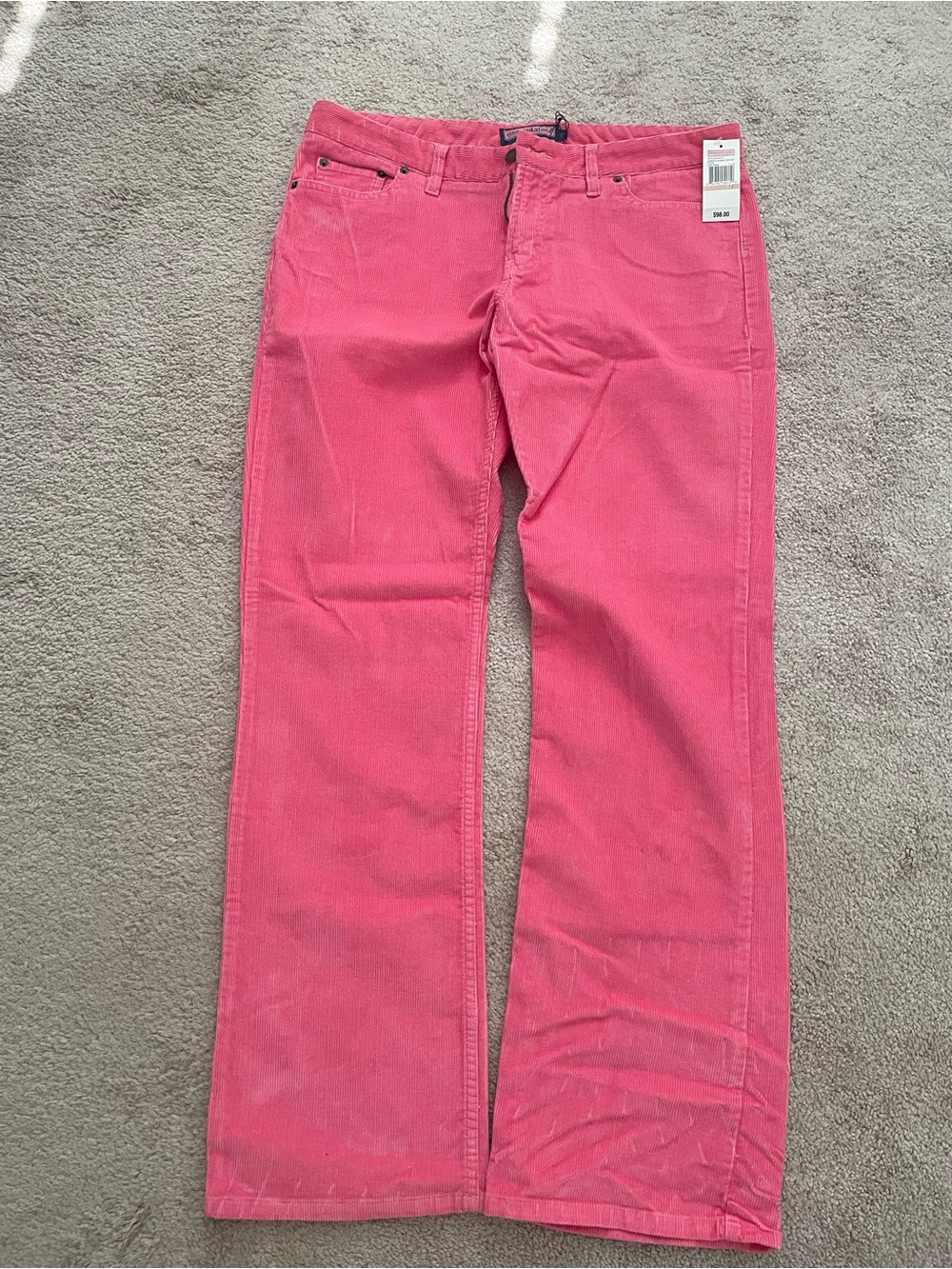 Vineyard Vines Rose Pink Corduroy Wide-Leg Jeans Size 12